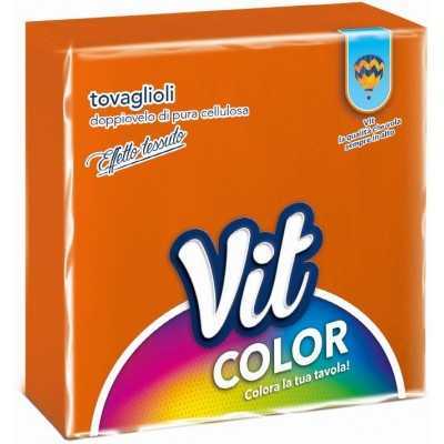 VIT TOVAGLIOLI DI CARTA COLOR A 2 VELI ARANCIO CM. 33x33 PZ. 25