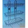GRILLED SHELF IN GALVANIZED WIRE WITH 3 CHROME SHELVES FOR