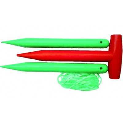 ATTREZZI GIARDINO SET-SEMINA PALETTI CON CUNEO E CORDA
