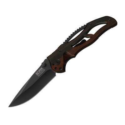 FOLDING KNIFE SKELETONED WOOD HANDLE KBL 29686