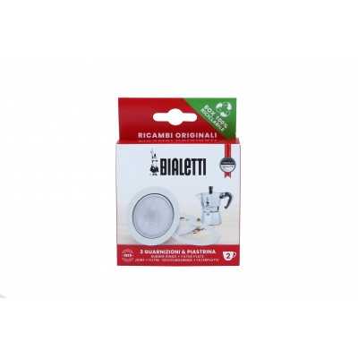 BIALETTI PIASTRA CON 3 GUARNIZIONE PER CAFFETTIERA 2 TAZZE
