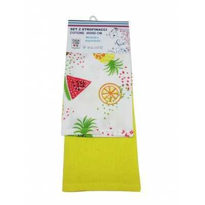 CASA CON TE SET 2 STROFINACCI DI COTONE CM. 40x60 FRUTTA