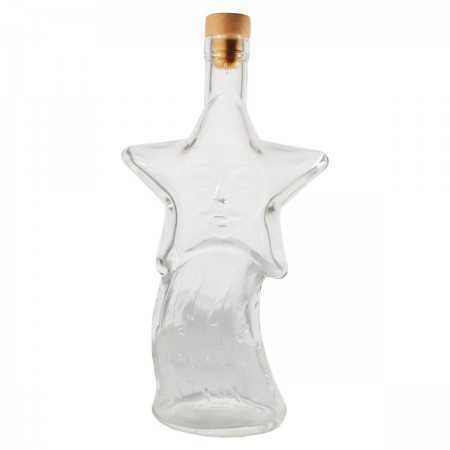 BOTTIGLIA IN VETRO STELLA TRASPARENTE CON TAPPO CC. 500