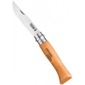 OPINEL KNIFE CARBON STEEL BLADE BEECH HANDLE N. 8