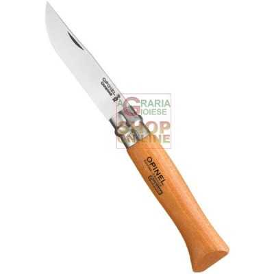 COLTELLO OPINEL LAMA IN CARBONIO MANICO IN FAGGIO N. 12 
