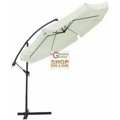 WHITE ALU-BANANA UMBRELLA WITH DECENTRALIZATION MT. 3.5