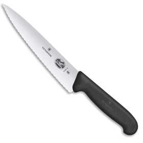 VICTORINOX COLTELLO CUCINA LAMA ONDULATA MANICO NERO LAMA INOX