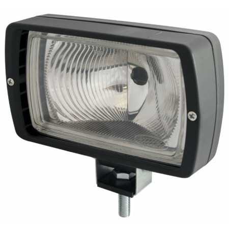 Faro lavoro alogeno rettangolare per carrelli elevatori trattori motpale 168x100 mm.