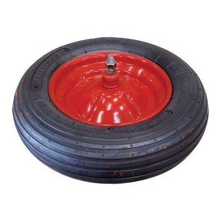 RUOTA PNEUMATICA PER CARRIOLA 3.50x8 DISCO METALLO ASSE MM.