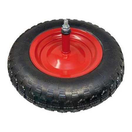 RUOTA PNEUMATICA PER CARRIOLA 3.50x8 DISCO METALLO ASSE MM.