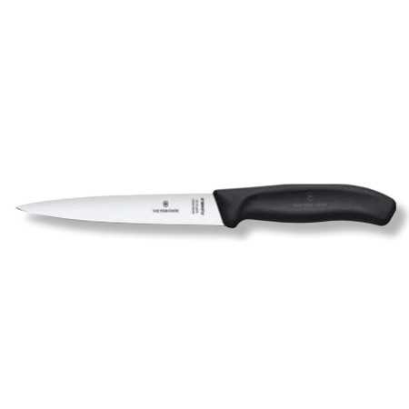 VICTORINOX COLTELLO DA CUCINA FILETTARE MANICO NERO LAMA CM. 16