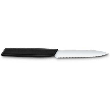 Victorinox Coltello Spelucchino Manico nero lama Seghettata cm.
