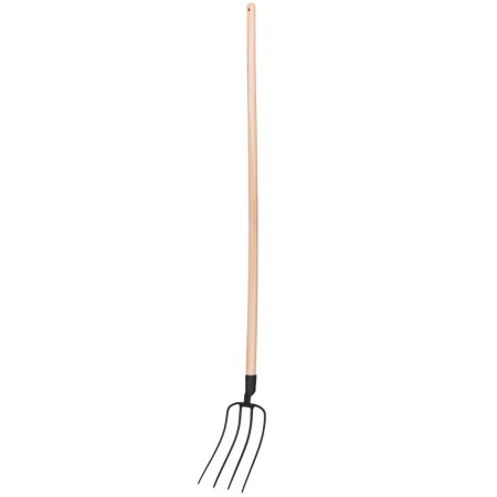STOCKER FORCA A 4 DENTI TONDI CON MANICO IN LEGNO CM. 140