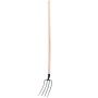 STOCKER FORCA A 4 DENTI TONDI CON MANICO IN LEGNO CM. 140