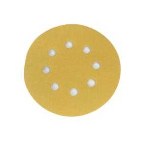 ABRA BETA DISCO ABRASIVO RESINATO CORINDONE VELCRATO CON 8 FORI MM. 125 GR. 220 conf. 100