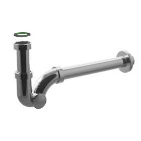 SIFONE A S IN OTTONE CROMATO SENZA PILETTA GR. 1 - 1/4 SCARICO 32×250 mm.