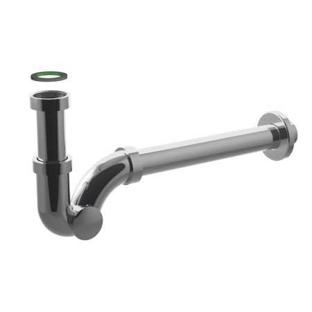 SIFONE A S IN OTTONE CROMATO SENZA PILETTA GR. 1 - 1/4 SCARICO 32×250 mm.