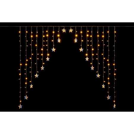 TENDA LUMINOSA NATALIZIA A STELLE 437 LED FLASH LUCE CALDA MT.