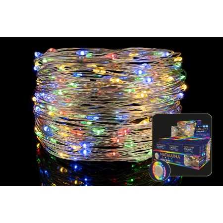 SERIE LUCI DI NATALE 80 MICROLED MULTICOLO TRY ME A BATTERIA