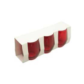 SET 3 BICCHIERI DI VETRO M.0712 COLORE ROSSO ML. 370