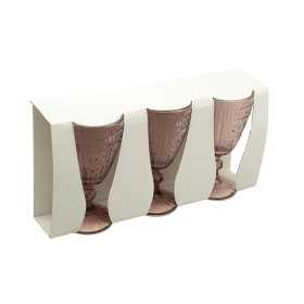 SET 3 CALICI DI VETRO M.12T1 COLORE ROSA ML. 250