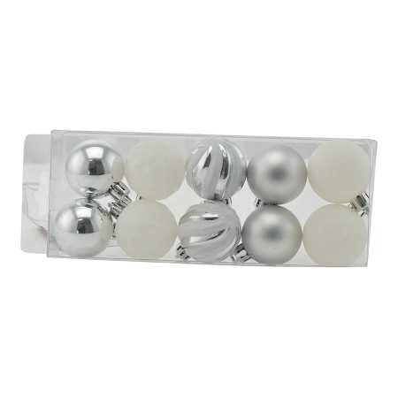 BOX 10 SFERE PALLINE DI NATALE CM. 4 DECORO LUCIDO/MAT COLORE