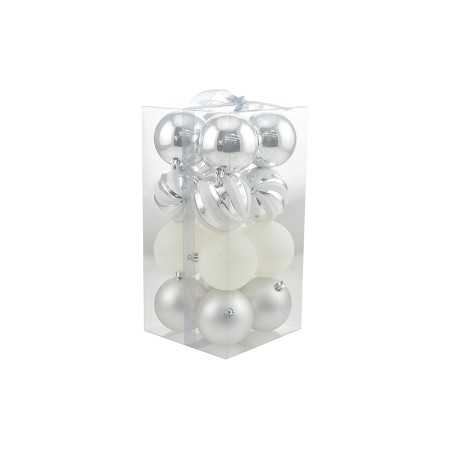 BOX 16 SFERE PALLINE DI NATALE CM. 8 DECORO LUCID/MAT COLORE