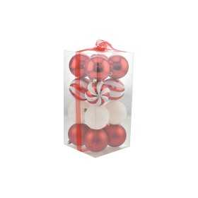 BOX 16 SFERE PALLINE DI NATALE CM. 8 DECORO LUCID/MAT COLORE
