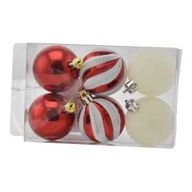 BOX 6 SFERE PALLINE DI NATALE CM. 5 DECORO LUCID/MAT COLORE