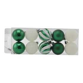 BOX 10 SFERE PALLINE DI NATALE CM. 4 DECORO LUCIDO/MAT COLORE