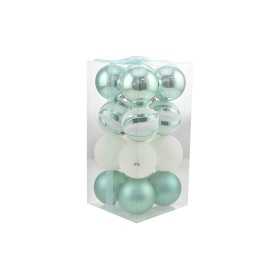 BOX 16 SFERE PALLINE DI NATALE CM. 8 DECORO LUCIDO/MAT COLORE
