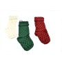CALZA DI NATALE PER DECORAZIONI E REGALI CM. 46 3 COLORI