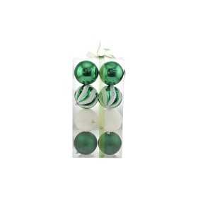 BOX 8 SFERE PALLINE DI NATALE CM. 10 DECORO LUCIDO/MAT COLORE
