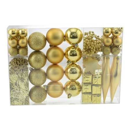 BOX MISTO 63 SFERE DI NATALE LUCIDO/MATTO COLORE ORO