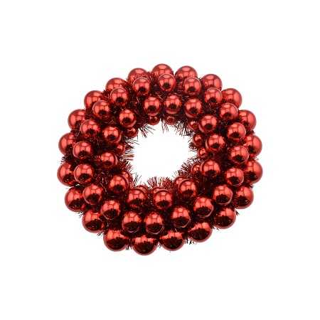 FUORIPORTA CON SFERE PALLINE DI NATALE DIAM. 33 cm. COLORE ROSSO