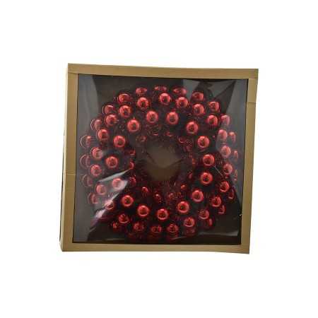 FUORIPORTA CON SFERE PALLINE DI NATALE DIAM. 56 cm. COLORE ROSSO