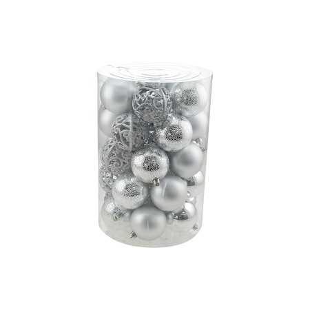 SET 34 PEZZI SFERE PALLINE PER ALBERO DI NATALE CM. 8 COLORE