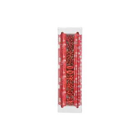 SET 4 ROTOLI CARA REGALO CM.70x200 8COCCARDE CM. 8 E 2 NASTRI