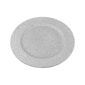 SOTTOPIATTO DECORATO DIAM. CM. 33 COLORE ARGENTO