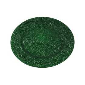 SOTTOPIATTO DECORATO DIAM. CM. 33 COLORE VERDE SCURO