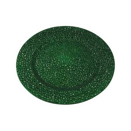 SOTTOPIATTO DECORATO DIAM. CM. 33 COLORE VERDE SCURO