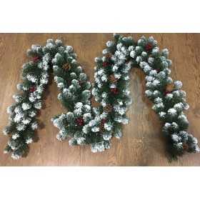 GHIRLANDA MARILLEVA CON PIGNE NEVE BACCHE TPS200 CM. 270