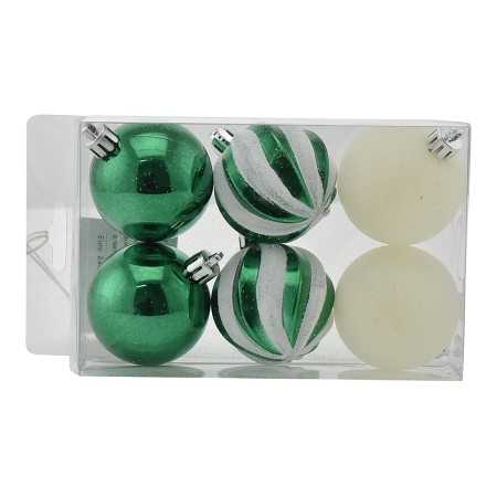 BOX 6 SFERE PALLINE DI NATALE CM. 5 DECORO LUCID/MAT COLORE