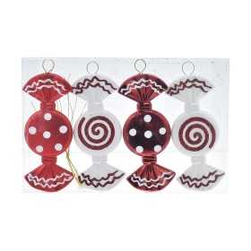 SET 4 PZ APPENDINO A FORMA DI CARAMELLA CM. 9,5 M.504 ROSSO/BI