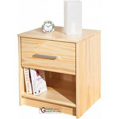 COMODINO IN PINO MASSELLO COLORE LEGNO NATURALE cm. 42x40x49H 