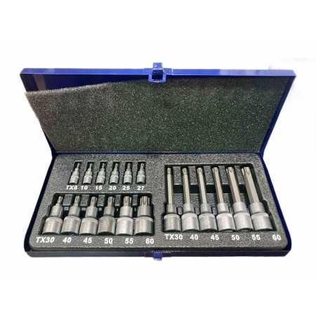 SET 19 INSERTI A BUSSOLA TORX ATTACCO 1/4 E 1/2