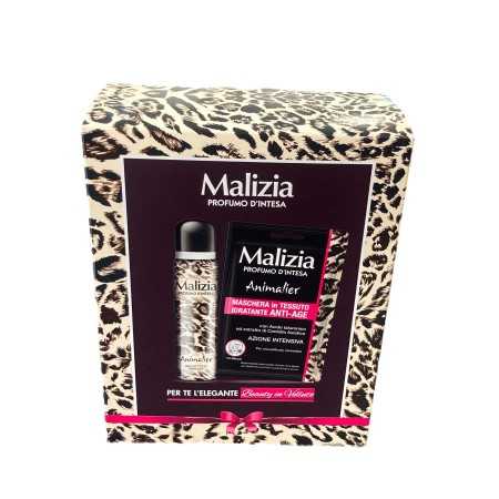 MALIZIA DONNA CONFEZIONE REGALO ANIMALIER DEODORANTE E MASCHERA