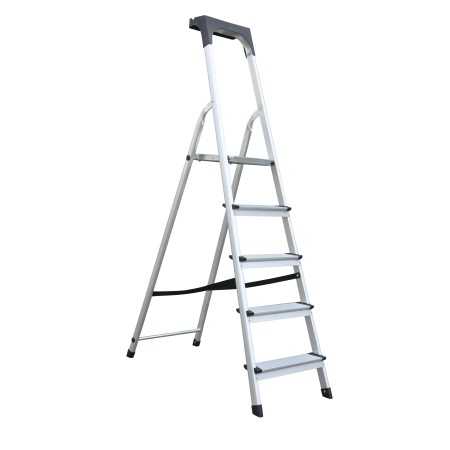 SCALA EVEREST IN ALLUMINIO CON PORTAOGGETTI 5 GRADINI