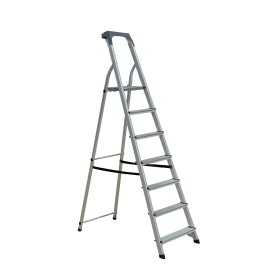 SCALA EVEREST IN ALLUMINIO CON PORTAOGGETTI 7 GRADINI