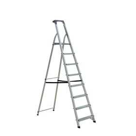SCALA EVEREST IN ALLUMINIO CON PORTAOGGETTI 8 GRADINI